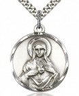 Immaculate Heart of Mary Medal, Sterling Silver