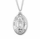 Medium Size Our Lady of Guadalupe Oval Pendant