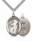 Men's Pewter Oval St. Brendan the Navigator/ Navy Medal