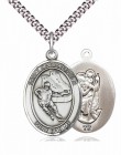 Men's Pewter Oval St. Christopher Ice Hockey Medal