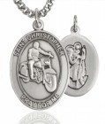 Men's Pewter Oval St. Christopher Motorcycle Medal