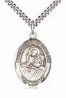 Men's Pewter Oval St. Lidwina of Schiedam Medal