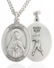 Men's Pewter Oval St. Rita Baseball Medal