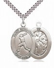 Men's Pewter Oval St. Sebastian Baseball Medal