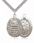 Men's Pewter Oval St. Sebastian Swimming Medal