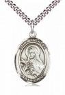 Men's Pewter Oval St. Theresa Medal