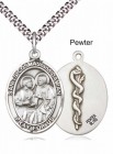 Men's Pewter Oval Sts. Cosmas and Damian Medal
