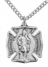 Men's Sized Sterling Silver Saint Florian Firefighter Medal