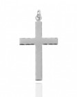 Men's Sterling Silver Etched Matte Cross with Lords Prayer