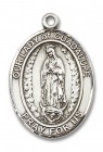 Our Lady of Guadalupe Medal, Sterling Silver, Large