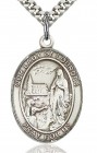 Our Lady of Lourdes Medal, Sterling Silver, Large