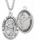 Oval Boy's St. Christopher Martial Arts Necklace With Chain