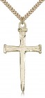 Nail Cross Pendant, Gold Filled