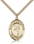 St. Christopher Martial Arts Medal, Gold Filled, Large