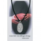 Boy's St. Christopher Football Medal with Leather Chain and Prayer Card Set