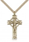 Celtic Crucifix Pendant, Gold Filled