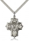 Men's Sterling Silver 5 Way Cross with Dove Pendant