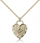 Graduation Heart Medal, Gold Filled