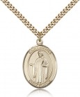 St. Justin Medal, Gold Filled, Large