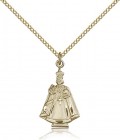 Infant of Prague Figure Medal, Gold Filled