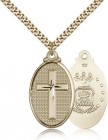 Army Cross Pendant, Gold Filled