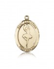 St. Sebastian Dance Medal, 14 Karat Gold, Large
