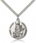 Men's Round Sterling Silver St. Hubert of Liège Medal