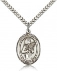Men's Sterling Silver Saint Agatha Oval Medal