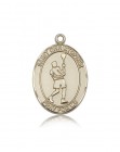 St. Christopher Lacrosse Medal, 14 Karat Gold, Large