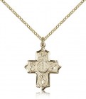 4 Way Cross Pendant, Gold Filled