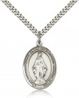 Miraculous Medal, Sterling Silver, Large