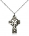 Celtic Crucifix Pendant, Sterling Silver