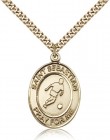 St. Sebastian Soccer Medal, Gold Filled, Large