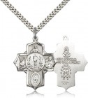 5 Way Cross Pendant, Sterling Silver