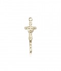 Papal Crucifix Pendant, 14 Karat Gold