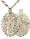5 Way Cross Holy Spirit Medal, Gold Filled