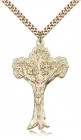 Tree of Life Crucifix Pendant, Gold Filled