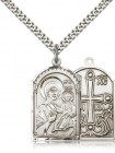 Mother of God Medal, Sterling Silver