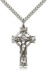 Celtic Crucifix Pendant, Sterling Silver