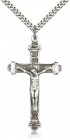 Men's Crucifix Pendant Antique Silver Accents Cross Bar Edges