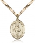 St. Christopher Tennis Medal, Gold Filled, Large