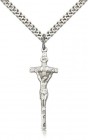 Papal Crucifix Pendant, Sterling Silver