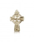 Celtic Crucifix Pendant, 14 Karat Gold