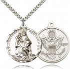 St. Christopher Army Medal, Sterling Silver