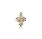 4 Way Cross Pendant, 14 Karat Gold