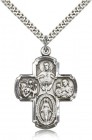 4 Way Cross Pendant, Sterling Silver