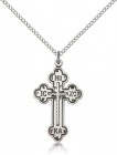 Russian Cross Pendant, Sterling Silver