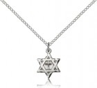 Star of David with Cross Pendant, Sterling Silver