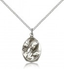 Madonna and Child Medal, Sterling Silver