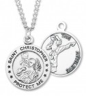 Round Boy's St. Christopher Martial Arts Necklace With Chain